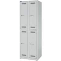 Bisley Garderobenschrank LIGHT, 2 Abteile 300 à 2 Fächer, Farbe lichtgrau