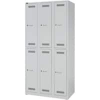 Bisley Garderobenschrank LIGHT, 3 Abteile 300 à 2 Fächer, Farbe lichtgrau