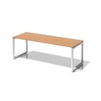 Cito Schreibtisch, 740 mm höhenfixes O-Gestell, H 19 x B 2200 x T 800 mm, Dekor buche, Gestell verkehrsweiß