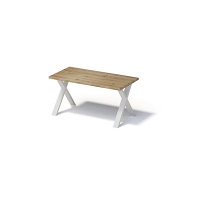 Bisley Fortis Table Regular, 1600 x 800 mm, gerade Kante, geölte Oberfläche, X-Gestell, Oberfläche: P natürlich / Gestellfarbe: 396 verkehrsweiß