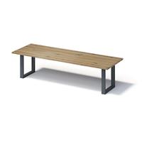 Bisley Fortis Table Regular, 3000 x 1000 mm, gerade Kante, geölte Oberfläche, O-Gestell, Oberfläche: P natürlich / Gestellfarbe: 334 anthrazitgrau