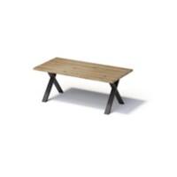 Bisley Fortis Table Regular, 2000 x 1000 mm, gerade Kante, geölte Oberfläche, X-Gestell, Oberfläche: P natürlich / Gestellfarbe: 333 schwarz