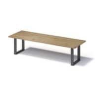 Bisley Fortis Table Regular, 3000 x 1000 mm, gerade Kante, geölte Oberfläche, O-Gestell, Oberfläche: P natürlich / Gestellfarbe: 303 blankstahl