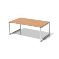 Cito Chefarbeitsplatz/Konferenztisch, 740 mm höhenfixes O-Gestell, H 19 x B 2000 x T 1200 mm, Dekor buche, Gestell verkehrsweiß