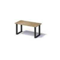 Bisley Fortis Table Regular, 1600 x 800 mm, gerade Kante, geölte Oberfläche, O-Gestell, Oberfläche: P natürlich / Gestellfarbe: 333 schwarz