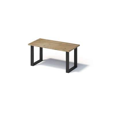 Bisley Fortis Table Regular, 1600 x 800 mm, gerade Kante, geölte Oberfläche, O-Gestell, Oberfläche: P natürlich / Gestellfarbe: 333 schwarz