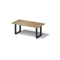 Bisley Fortis Table Regular, 2000 x 1000 mm, gerade Kante, geölte Oberfläche, O-Gestell, Oberfläche: P natürlich / Gestellfarbe: 333 schwarz