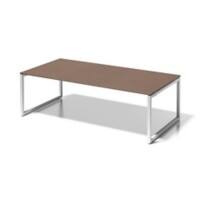 Cito Chefarbeitsplatz/Konferenztisch, 740 mm höhenfixes O-Gestell, H 19 x B 2400 x T 1200 mm, Dekor nußbaum, Gestell verkehrsweiß