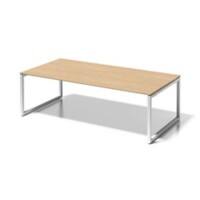 Cito Chefarbeitsplatz/Konferenztisch, 740 mm höhenfixes O-Gestell, H 19 x B 2400 x T 1200 mm, Dekor ahorn, Gestell verkehrsweiß