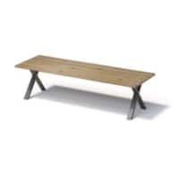Bisley Fortis Table Regular, 3000 x 1000 mm, gerade Kante, geölte Oberfläche, X-Gestell, Oberfläche: P natürlich / Gestellfarbe: 303 blankstahl