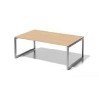 Cito Chefarbeitsplatz/Konferenztisch, 740 mm höhenfixes O-Gestell, H 19 x B 2000 x T 1200 mm, Dekor ahorn, Gestell silber