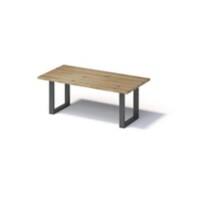 Bisley Fortis Table Regular, 2000 x 1000 mm, gerade Kante, geölte Oberfläche, O-Gestell, Oberfläche: P natürlich / Gestellfarbe: 303 blankstahl
