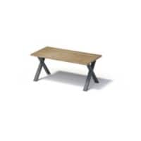 Bisley Fortis Table Regular, 1800 x 900 mm, gerade Kante, geölte Oberfläche, X-Gestell, Oberfläche: P natürlich / Gestellfarbe: 334 anthrazitgrau