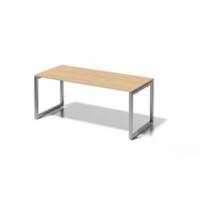 Cito Schreibtisch, 740 mm höhenfixes O-Gestell, H 19 x B 1800 x T 800 mm, Dekor ahorn, Gestell silber