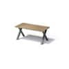 Bisley Fortis Table Regular, 1800 x 900 mm, gerade Kante, geölte Oberfläche, X-Gestell, Oberfläche: P natürlich / Gestellfarbe: 303 blankstahl