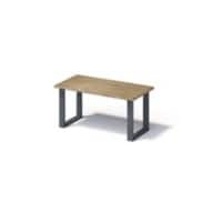 Bisley Fortis Table Regular, 1600 x 800 mm, gerade Kante, geölte Oberfläche, O-Gestell, Oberfläche: P natürlich / Gestellfarbe: 334 anthrazitgrau