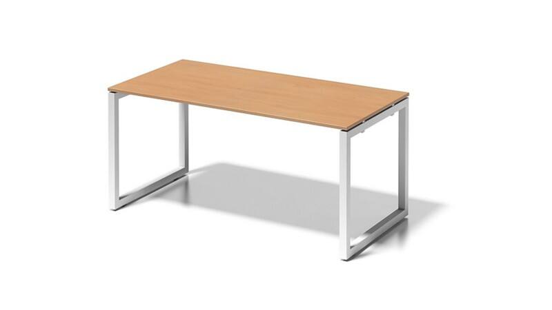 Bisley Cito Schreibtisch Rechteckig Buche O-Fuß-Gestell 1.600 (B) x 800 (T) x 740 (H) mm MFC (Melaminbeschichtete Spanplatte), Stahl