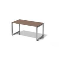 Cito Schreibtisch, 740 mm höhenfixes O-Gestell, H 19 x B 1600 x T 800 mm, Dekor nußbaum, Gestell silber