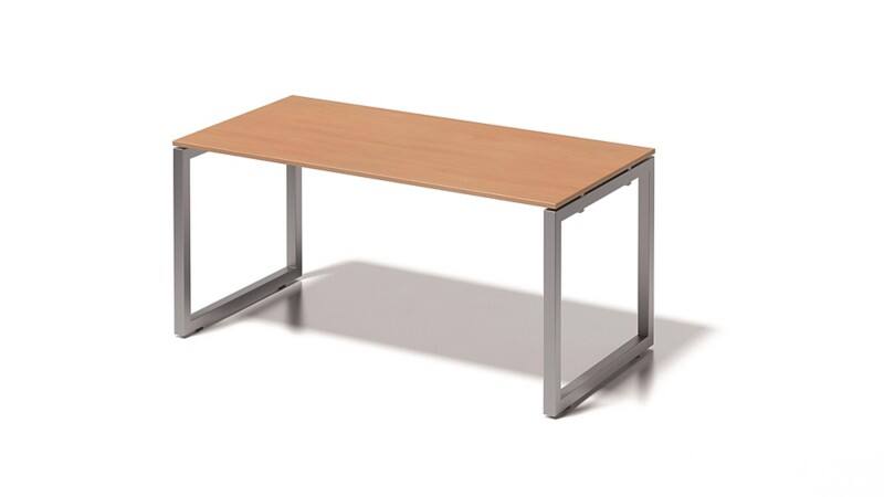 Bisley Cito Schreibtisch Rechteckig Buche O-Fuß-Gestell 1.600 (B) x 800 (T) x 740 (H) mm MFC (Melaminbeschichtete Spanplatte), Stahl