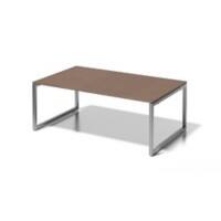 Cito Chefarbeitsplatz/Konferenztisch, 740 mm höhenfixes O-Gestell, H 19 x B 2000 x T 1200 mm, Dekor nußbaum, Gestell silber