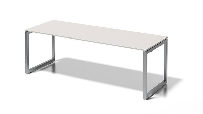 Bisley Cito Schreibtisch Rechteckig Hellgrau O-Fuß-Gestell 2.200 (B) x 800 (T) x 740 (H) mm MFC (Melaminbeschichtete Spanplatte), Stahl