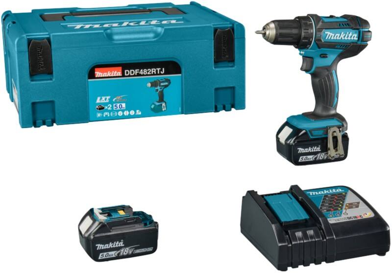 Makita Akku-Bohrschrauber DDF482RTJ mit 2x Akku BL1850B