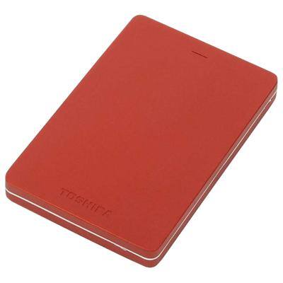 Toshiba 1 TB Externe Tragbare Festplatte Canvio Alu USB 3.0 Rot