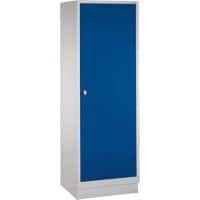 C+P Garderobenschrank mit Sockel 2 Abteile 1 Tür für 1 Person 30 cm Lichtgrau, Lichtblau 610 x 500 x 1.800 mm