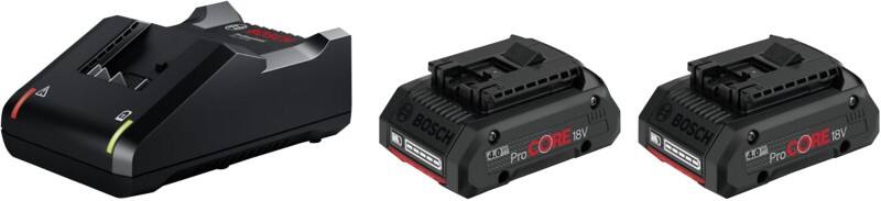 Bosch 2x ProCORE18V 4.0Ah + GAL 18V-40 18 V 4 Lithium-Ionen (Li-Ionen) Starter Set Standard
