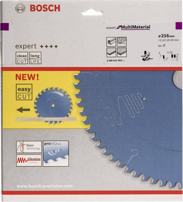 Bosch Kreissägeblatt EXPERT Multi Material 216x30-64 64 Zähne
