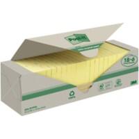 Post-it Recycelte Haftnotizen 76 x 76 mm Kanariengelb 100 Blatt Vorteilspackung 18 + 6 Gratis