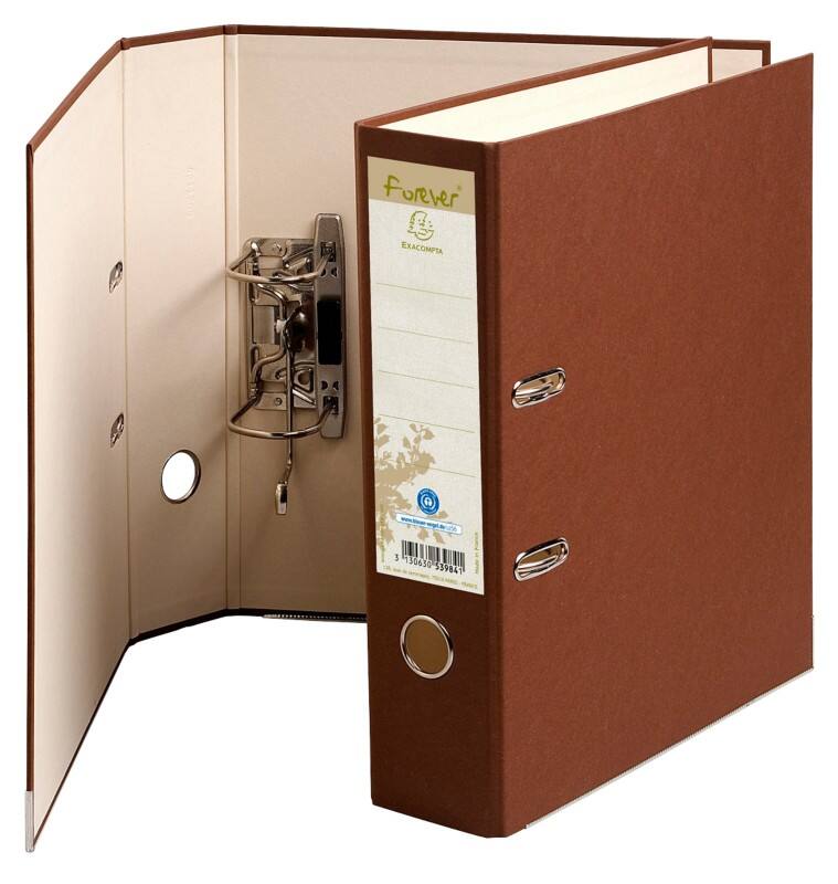 Exacompta Forever Breit Ordner DIN A4 80 mm Schokolade 2 Ringe 53984E Pappkarton Hochformat Recycled 10 Stück