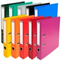 Exacompta PremTouch Ordner DIN A4 50 mm Farbig Sortiert 2 Ringe 53054E Pappkarton, PVC (Polyvinylchlorid) Hochformat 10 Stück
