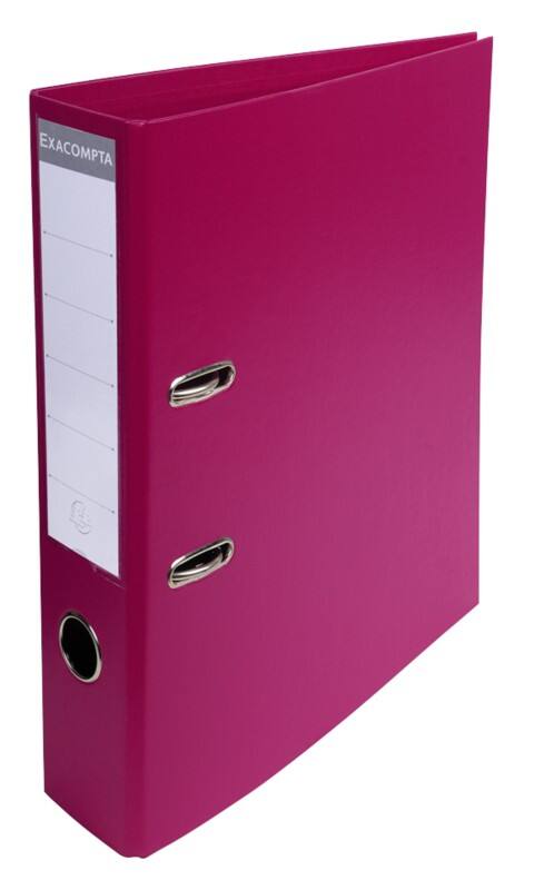 Exacompta Prem Touch Ordner Breit DIN A4 70 mm Fuchsia 2 Ringe 53747E Kunststoff Hochformat 10 Stück
