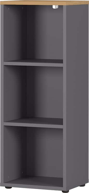 GERMANIA Bücherregal Agenda HOME Graphit, Eiche mit Aufbau 450 x 400 x 1.200 mm