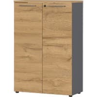 GERMANIA Melamin Schrank Abschließbar 800 x 400 x 1.200 mm Braun, Graphit