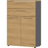 GERMANIA Melamin Schrank Abschließbar 800 x 400 x 1.200 mm Braun, Graphit