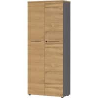 GERMANIA Schrank Agenda Melamin 4237-564 Graphit, Eiche 800 x 400 x 1.970 mm