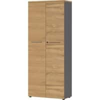 GERMANIA Schrank Agenda Melamin 4237-564AUFB Graphit, Eiche 800 x 400 x 1.970 mm