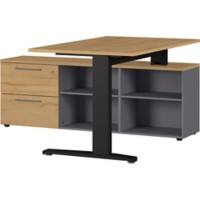 GERMANIA Schreibtisch 4243-564AUFB Braun, Graphit 1.590 x 1.400 x 750 mm