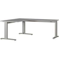 GERMANIA Sitz-Stehschreibtisch 8513-583AUFB Hellgrau, Silber 1.600 x 1.930 x 670 - 870 mm