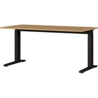 GERMANIA Schreibtisch 4240-582 Eiche, Schwarz 1.600 x 800 x 680 - 880 mm