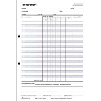 RNK Bautagesberichtsblock mit Durchschreibpapier DIN A4 100 Blatt