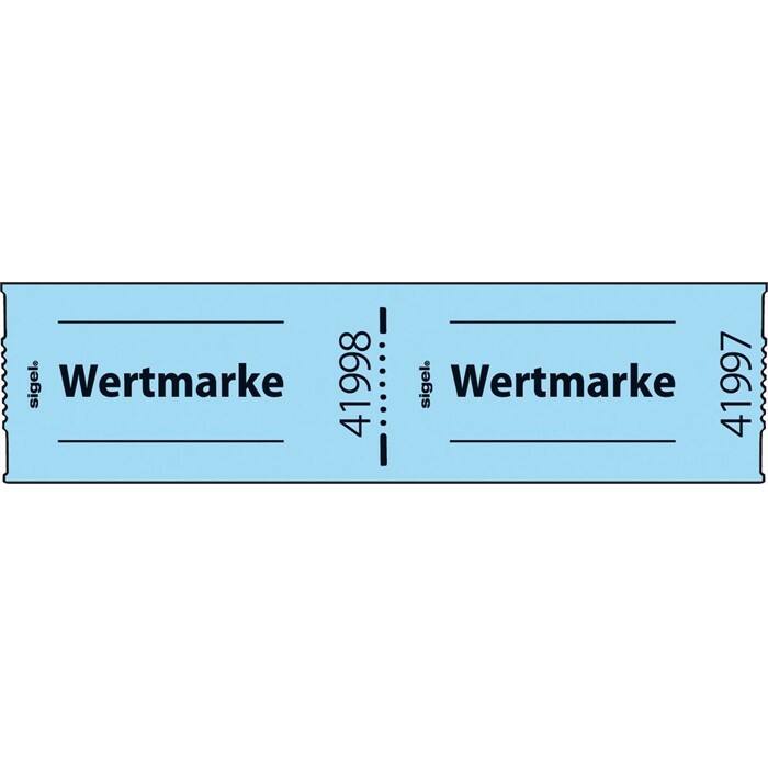 Sigel Gutscheinmarken-Rolle"Wertmarke" 6 x 3 cm Blau 500 Stück