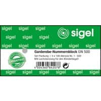 Sigel Garderobenmarke 773156 5 Stück à 100 Blatt