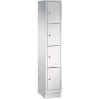 C+P Schließfachschrank 1 Abteil 4 Fächer mit Sockel Lichtgrau 320 x 500 x 1.800 mm