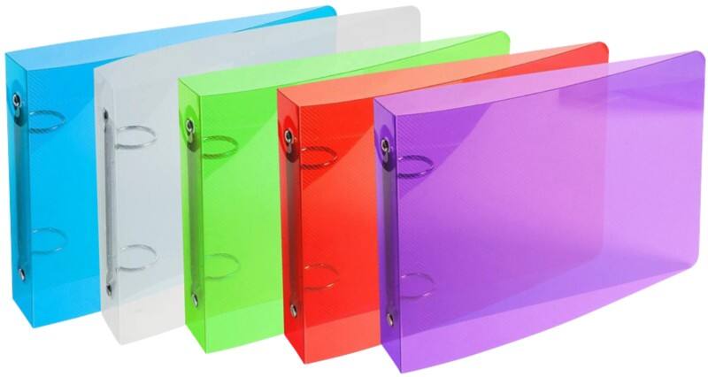 Exacompta Kristall 25 mm Ringbuch PP (Polypropylen) 2 Ringe Farbig sortiert 51099E 10 Stück