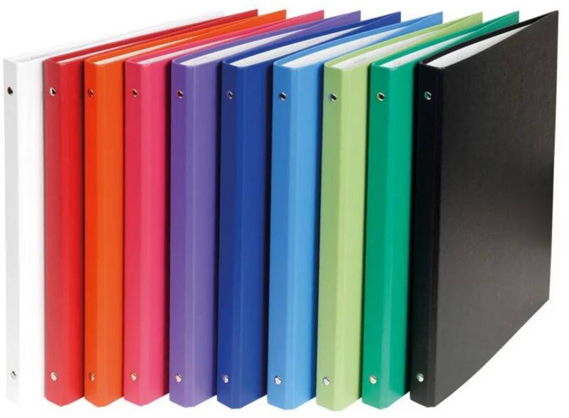Exacompta Ringbuch 51150E 4 Ringe Kaschierter Karton PP DIN A4 Farbig sortiert 20 Stück