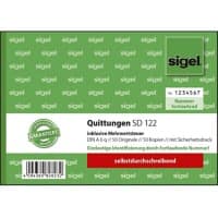 Sigel Quittungsformulare DIN A6 Quer 2x50 Blatt Selbstdurchschreibend Mit Sicherheitsdruck