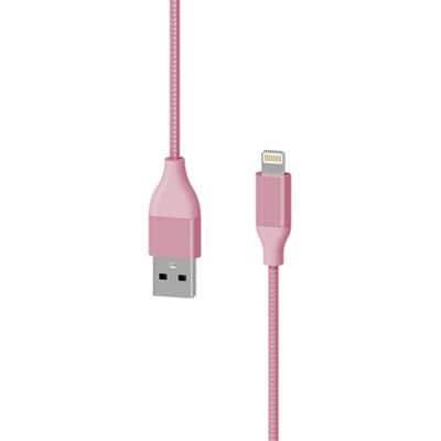 XLAYER 217079 1 x USB Stecker auf 1 x Apple Lightning Stecker Ladekabel 1,5m Rosa